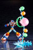 Mega Man X Max Armor shooting green, orange, and pink beam effect