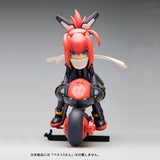 hoihoi-san model kit riding on top of red and black HoHoi-San Legacy IDXU-OBR-00 Oboro