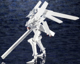 Knights of Sidonia Yukimori in and all white armor with red finger tips holding its weapon