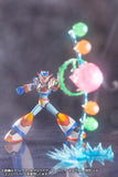 Mega Man X Max Armor shooting green, orange, and pink beam effect