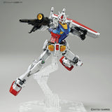 RX-78F00 in blue, red, yellow, and white armor in attack pose