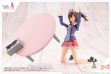 Sousai Shojo Teien Ao Gennai with a pink skirt and blue shirt flipping a table
