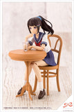 Sousai Shojo Teien Madoka Yuki (Touou High Summer Clothes) sitting at a brown table