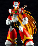 Zero in red, yellow, black, & white armor with long blonde hair