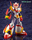Mega Man X in red, yellow, and white armor with beam blaster arm