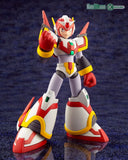 Mega Man X in red, yellow, and white armor shaking fist 