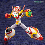 Mega Man X in red, yellow, and white armor with beam blaster arm